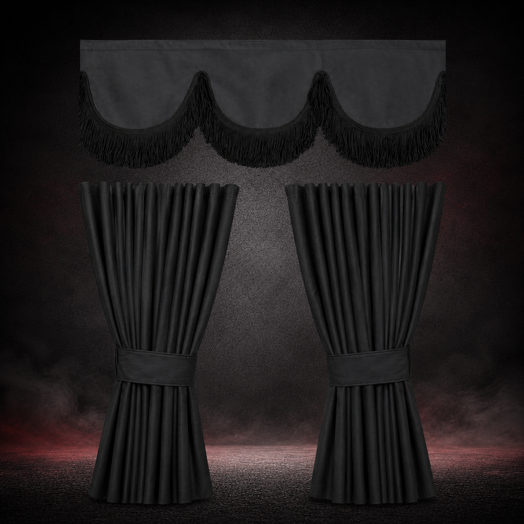 BLACK CURTAIN SET