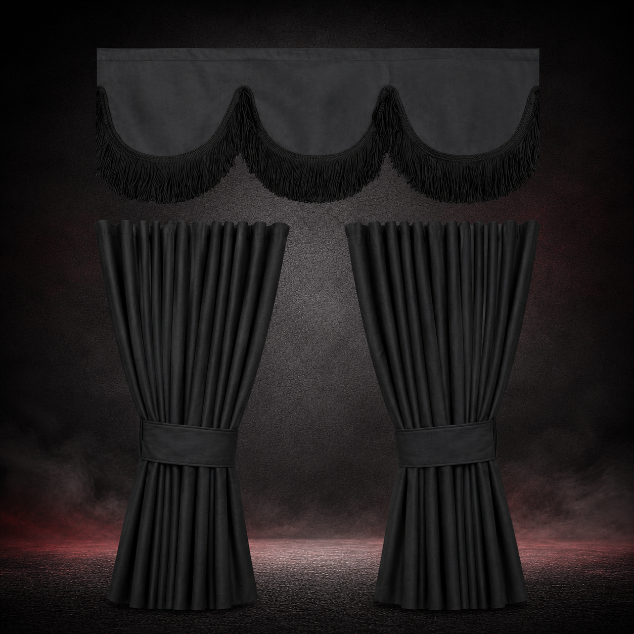 BLACK CURTAIN SET