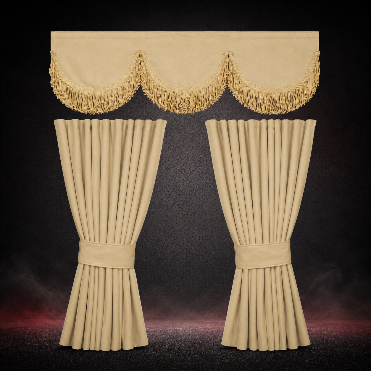 BEIGE CURTAIN SET