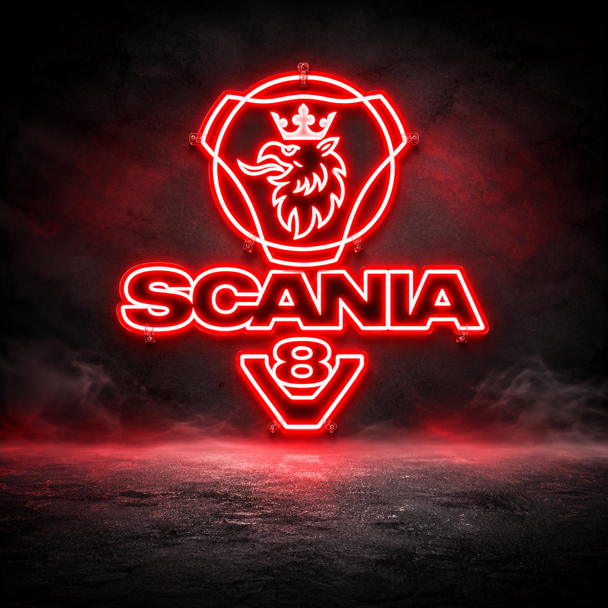 Scania V8 Logo LED Sign - 70CM