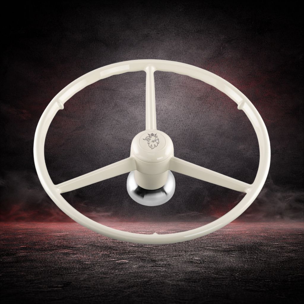 3-Spoke Steering Wheel for Scania R Series Steamline & NextGen | White with Griffin Logo