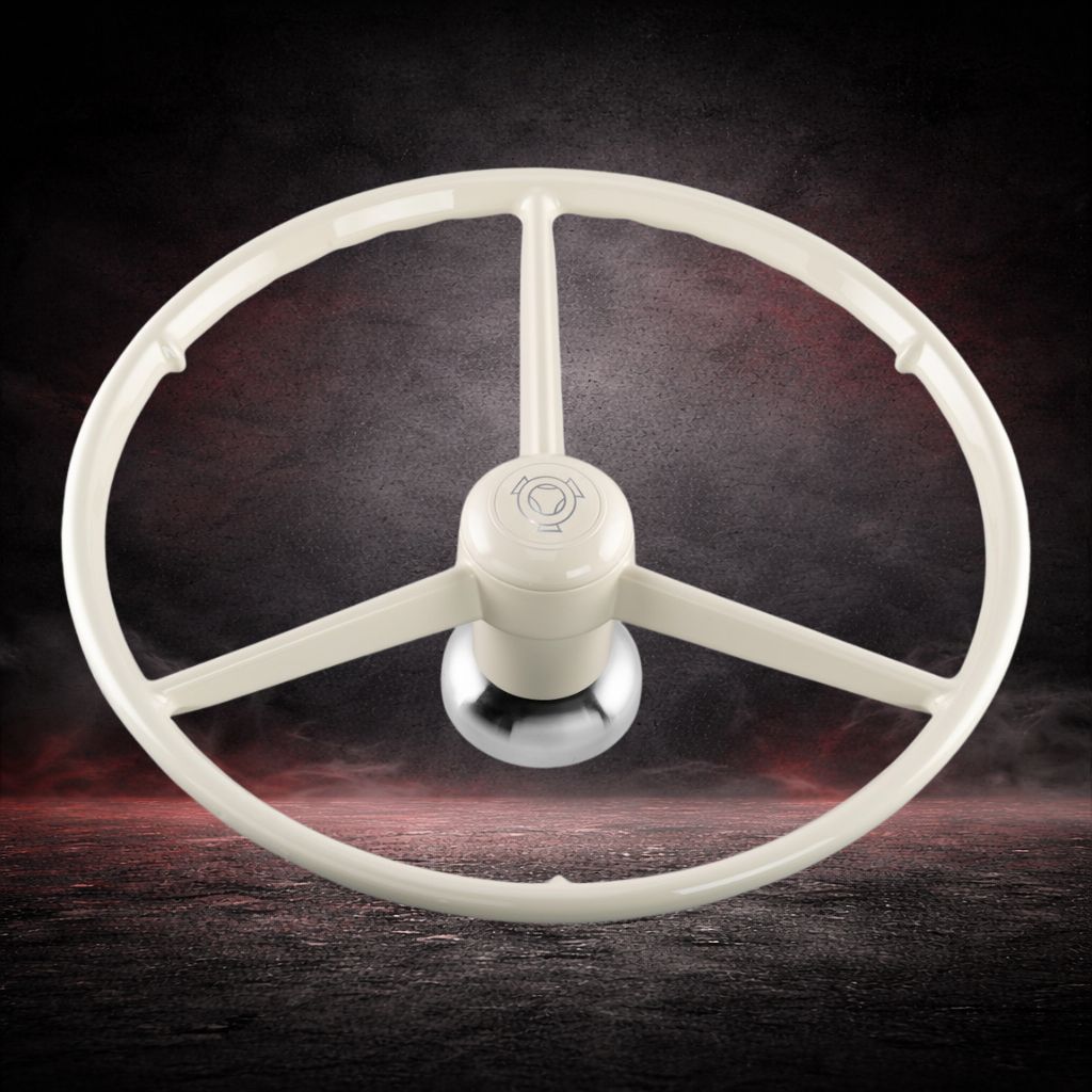 3-Spoke Steering Wheel for Scania R Series Steamline & NextGen | White with Vabis Logo