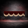 FRONT WINDOW CURTAIN RED DANISH PLUSH BEIGE FRINGE