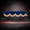 FRONT WINDOW CURTAIN BLUE DANISH PLUSH BEIGE FRINGE