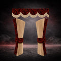 RED DANISH PLUSH BEIGE TRUCK CURTAINS SET