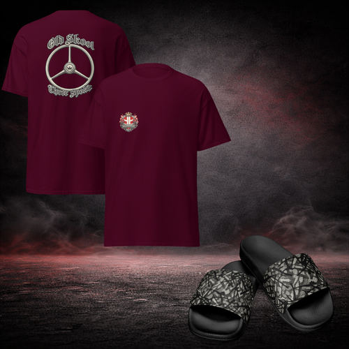 BUNDLE T-SHIRT-THREESPOKE + GREY DANISH PLUCHE SLIDES