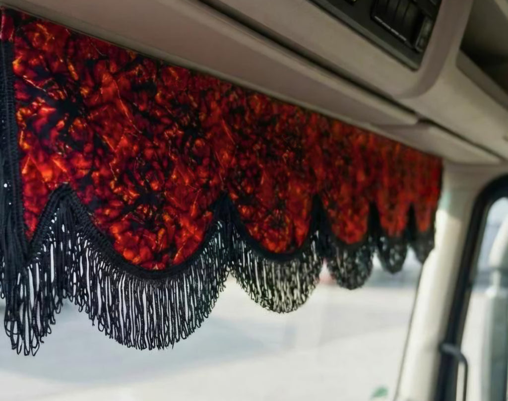 FRONT WINDOW CURTAIN RED DANISH PLUSH