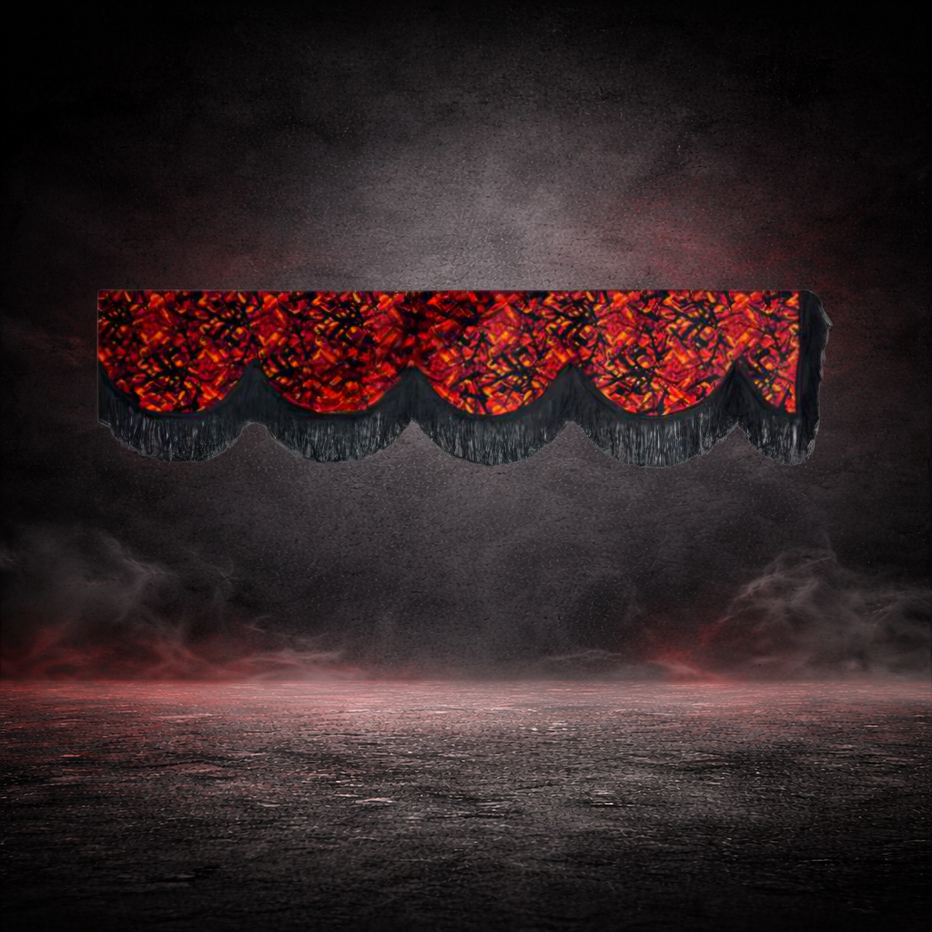 RED DANISH PLUSH TRUCK CURTAINS