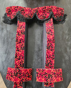 RED DANISH PLUSH TRUCK CURTAINS SET