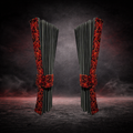 RED DANISH PLUSH TRUCK CURTAINS