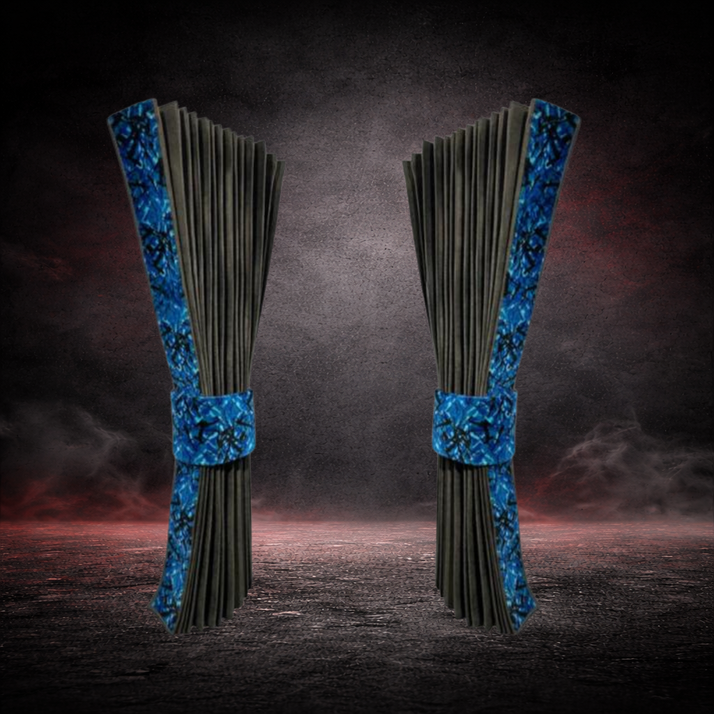 BLUE DANISH PLUSH TRUCK CURTAINS
